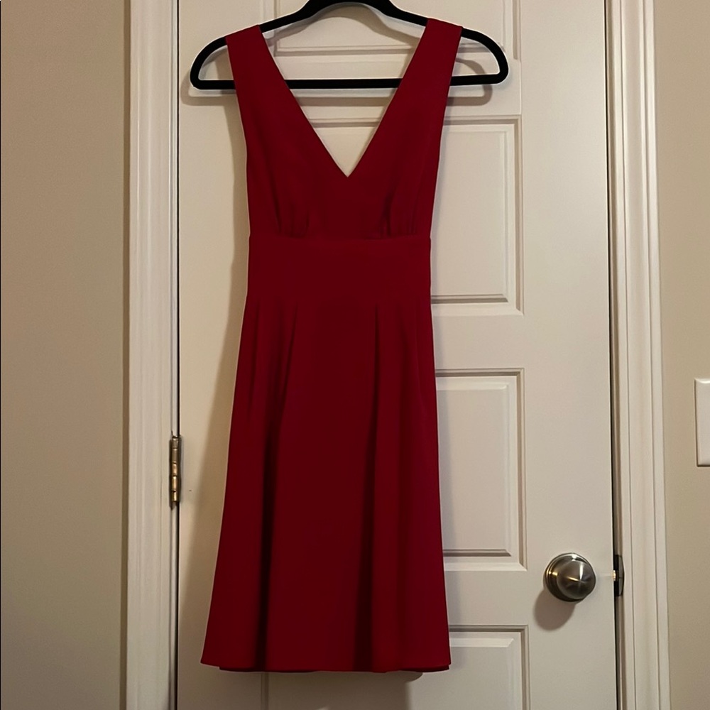 Victoria's Secret Red A-Line Midi Dress V-Neck Sleeveless